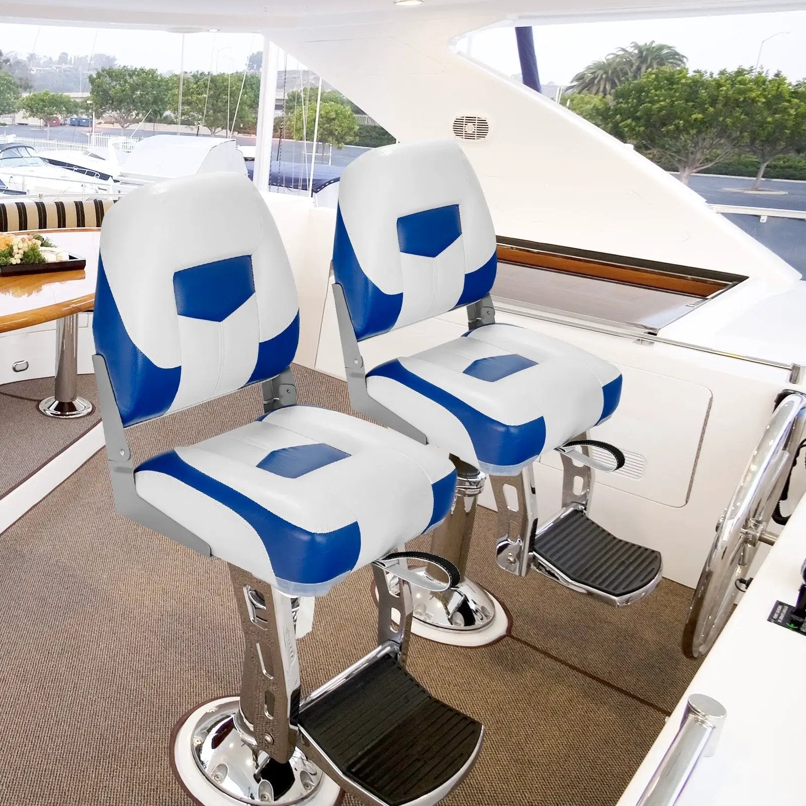 Set of 2 Folding Low Back Fishing Boat Seat by DirectDeals