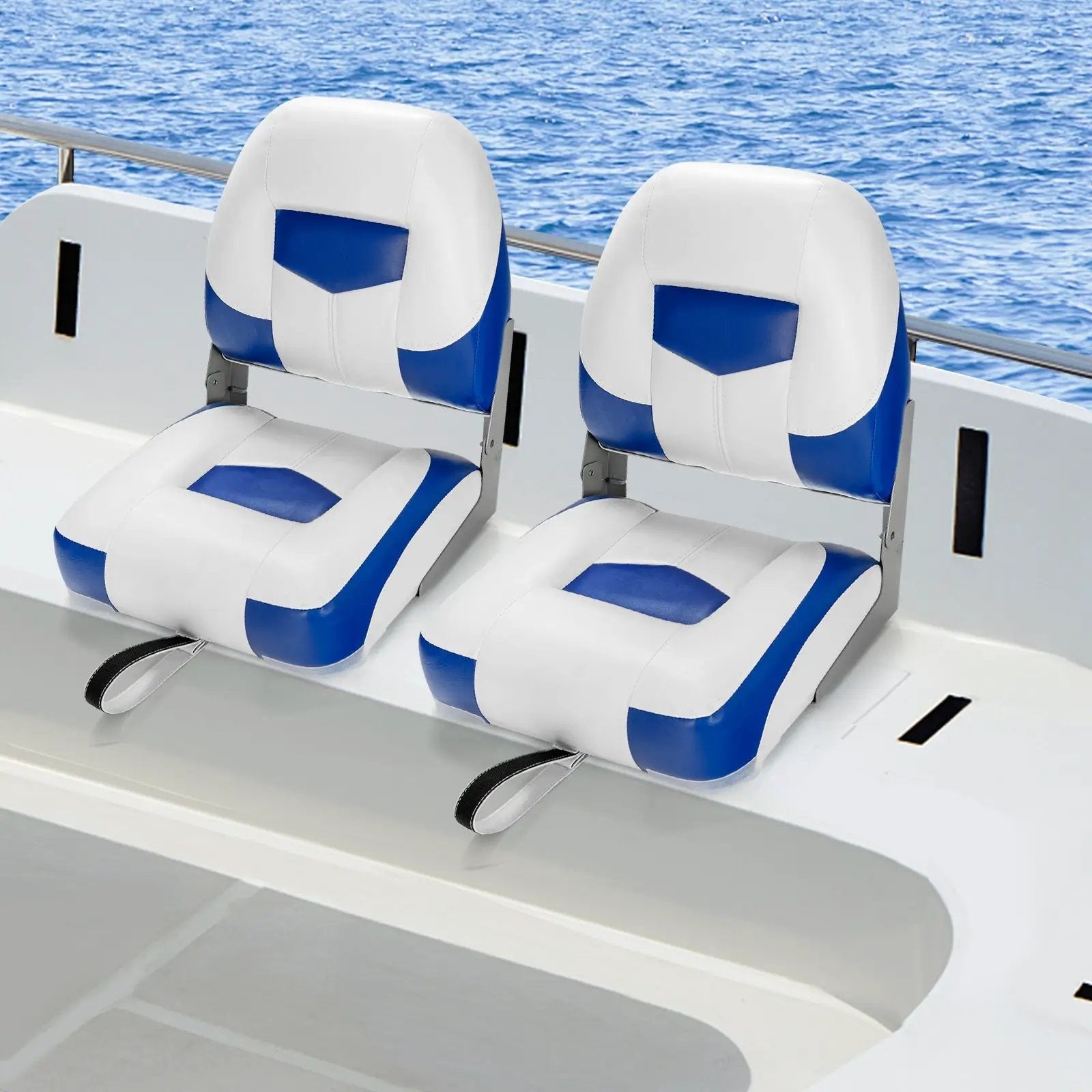 Set of 2 Folding Low Back Fishing Boat Seat by DirectDeals