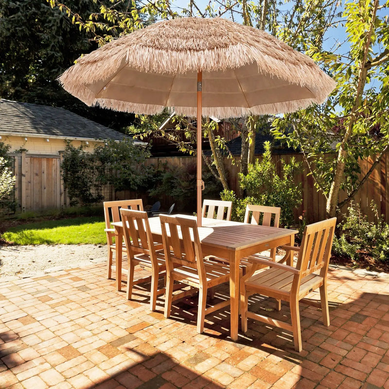 7.2 Feet Patio Thatched Tiki Umbrella Hawaiian Hula Beach Umbrella by DirectDeals