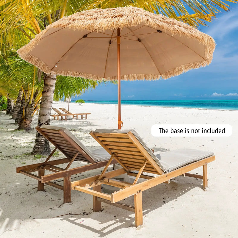 8 Feet Patio Thatched Tiki Umbrella Hawaiian Hula Beach Umbrella by DirectDeals