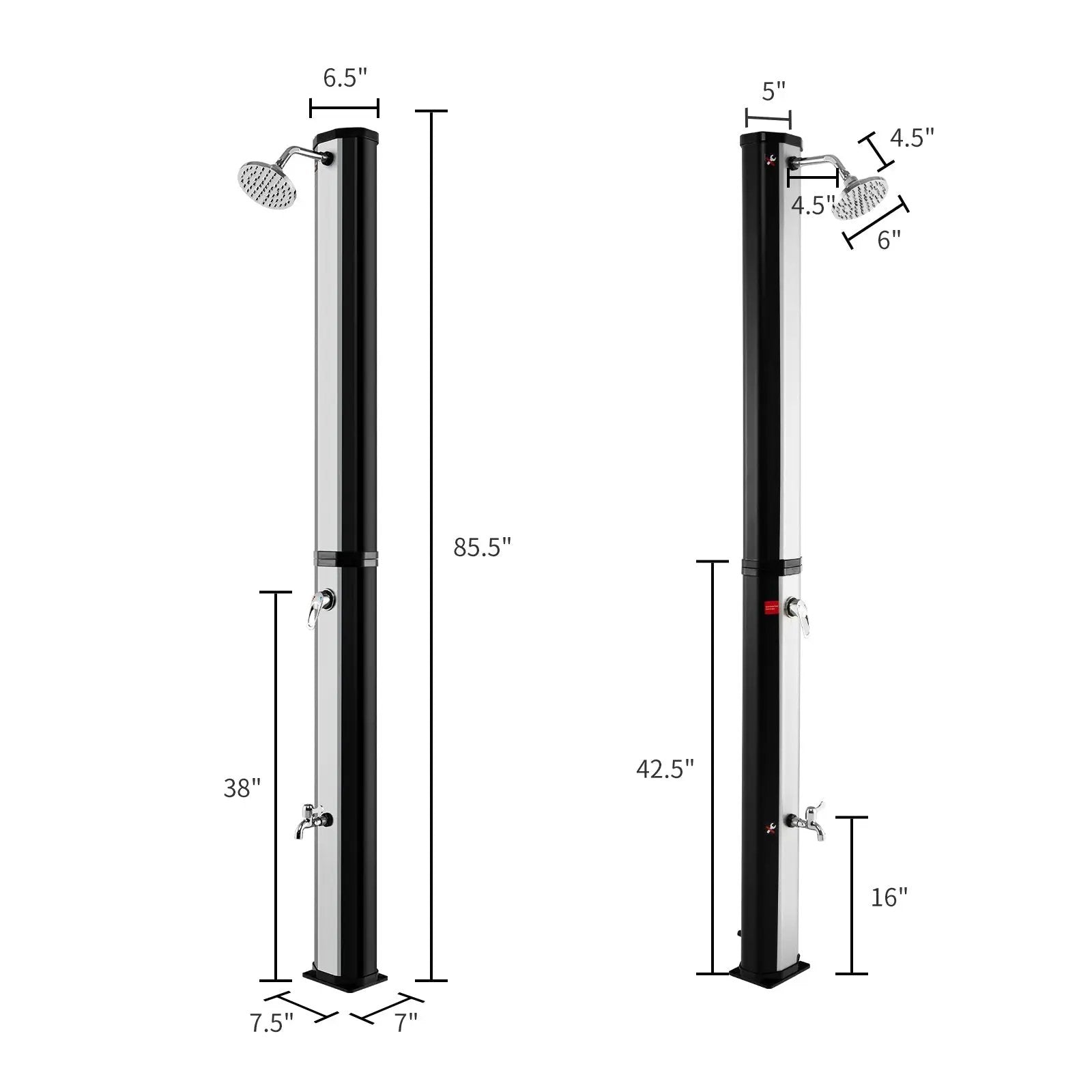 7.2 Feet 9.3 Gallon Solar Heated Shower with Adjustable Head and Foot Tap by DirectDeals