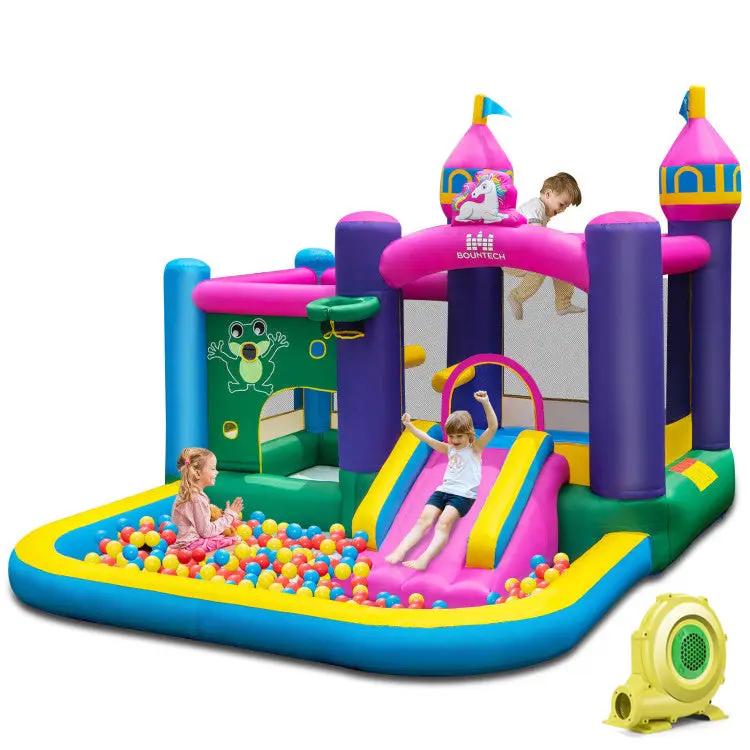 6-in-1 Kids Inflatable Unicorn-themed Bounce House with 735W Blower by DirectDeals