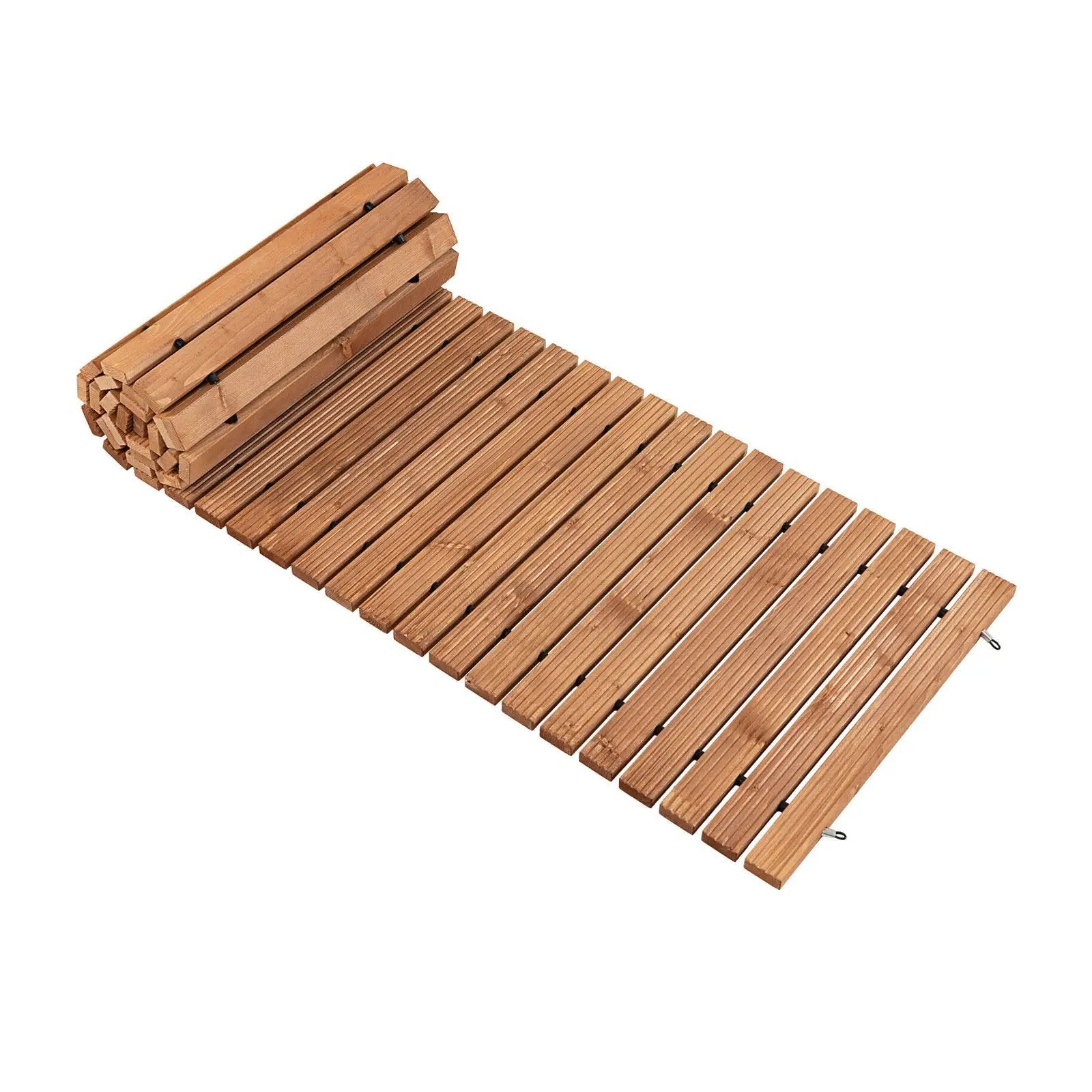 8 Feet Roll-out Weather-Resistant Patio Hardwood Pathway-22 Inch by DirectDeals