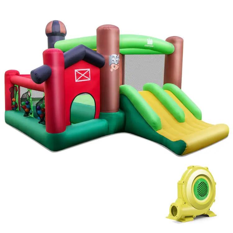 Farm Themed 6-in-1 Inflatable Castle with Trampoline and 735W Blower by DirectDeals