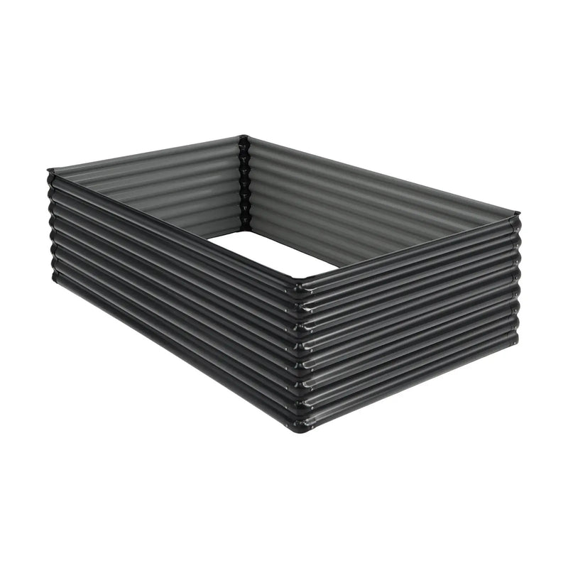 71 Inch Galvanized Metal Raised Garden Bed for Garden Backyard-Dark Gray by DirectDeals