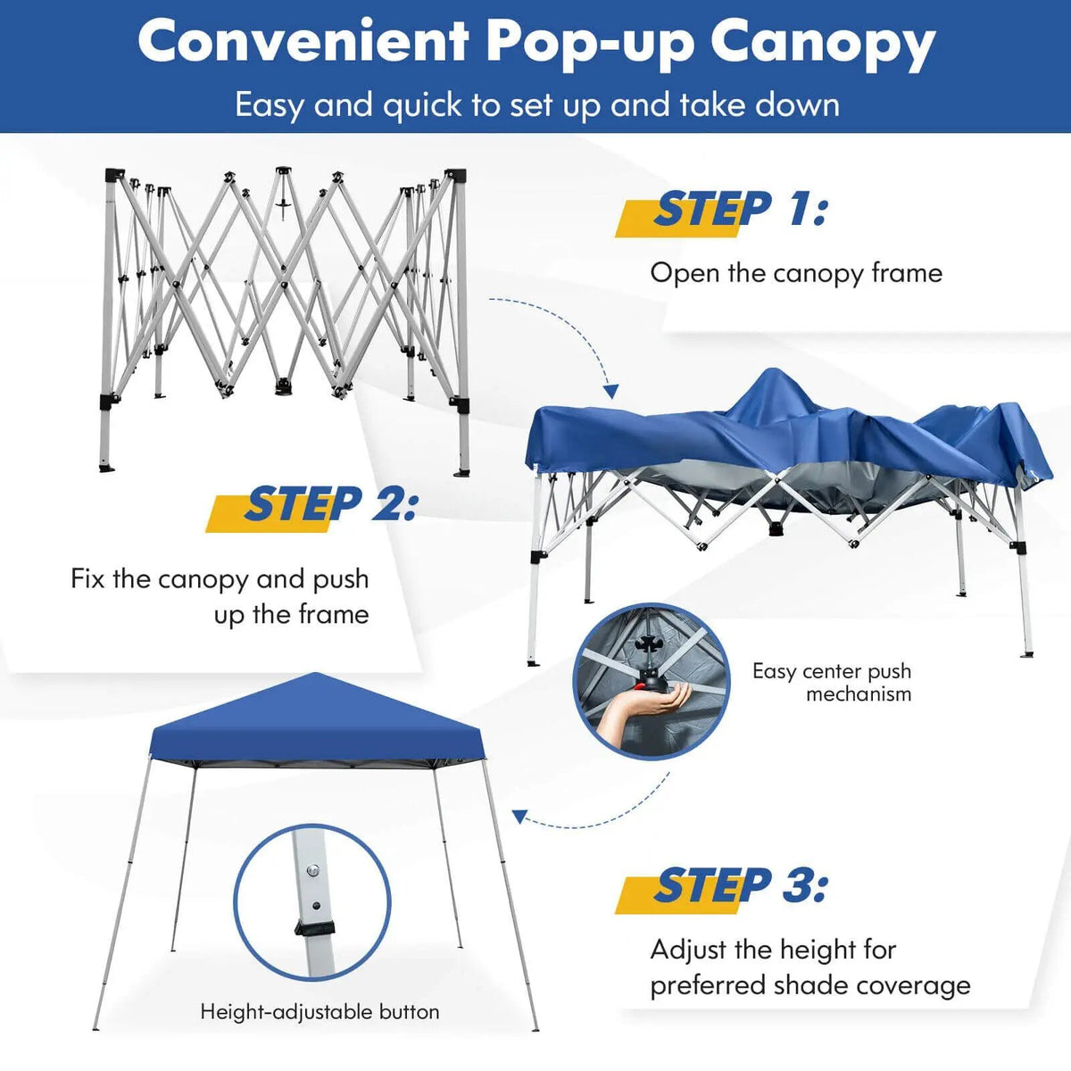 10 x 10 Feet Outdoor Instant Pop-up Canopy with Carrying Bag, photo 5 of 8