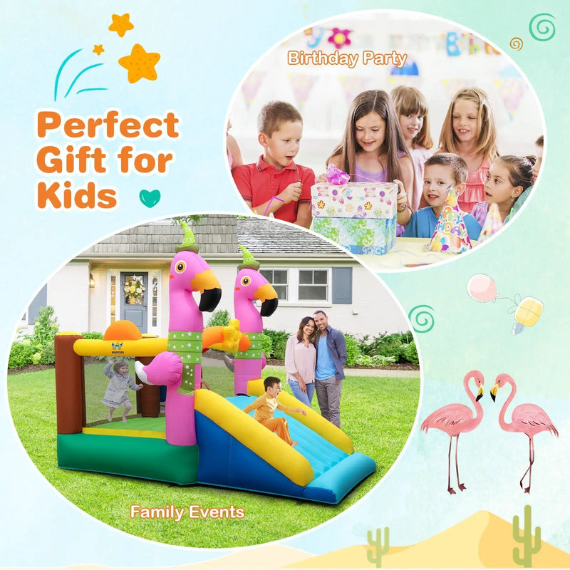 7-in-1 Flamingo Inflatable Bounce House with Slide without Blower by DirectDeals