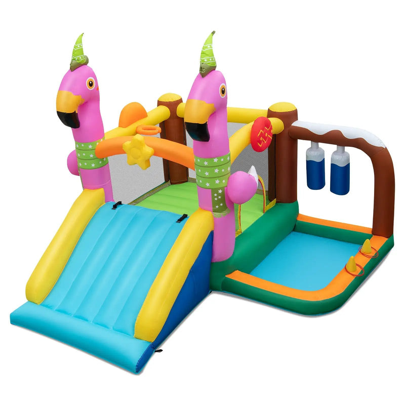 7-in-1 Flamingo Inflatable Bounce House with Slide without Blower by DirectDeals
