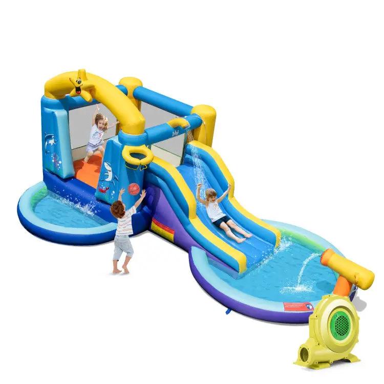 Inflatable Ocean-Themed Bounce House with 680W Blower and 2 Pools by DirectDeals