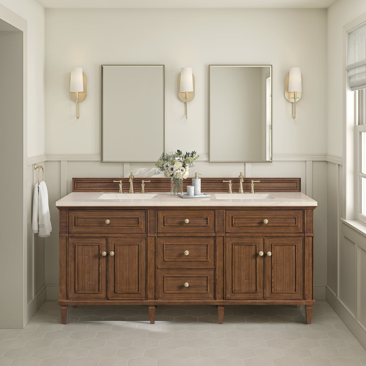 James Martin Lorelai 72" Double Bathroom Vanity, Mid-Century Walnut, view 24