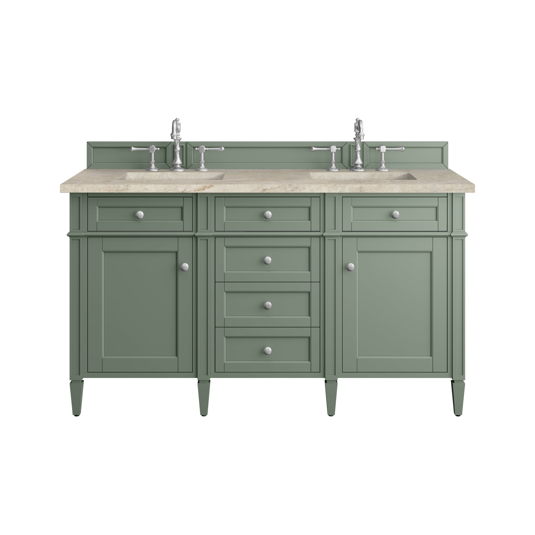 James Martin Brittany 60" Double Bathroom Vanity, Smokey Celadon, view 40