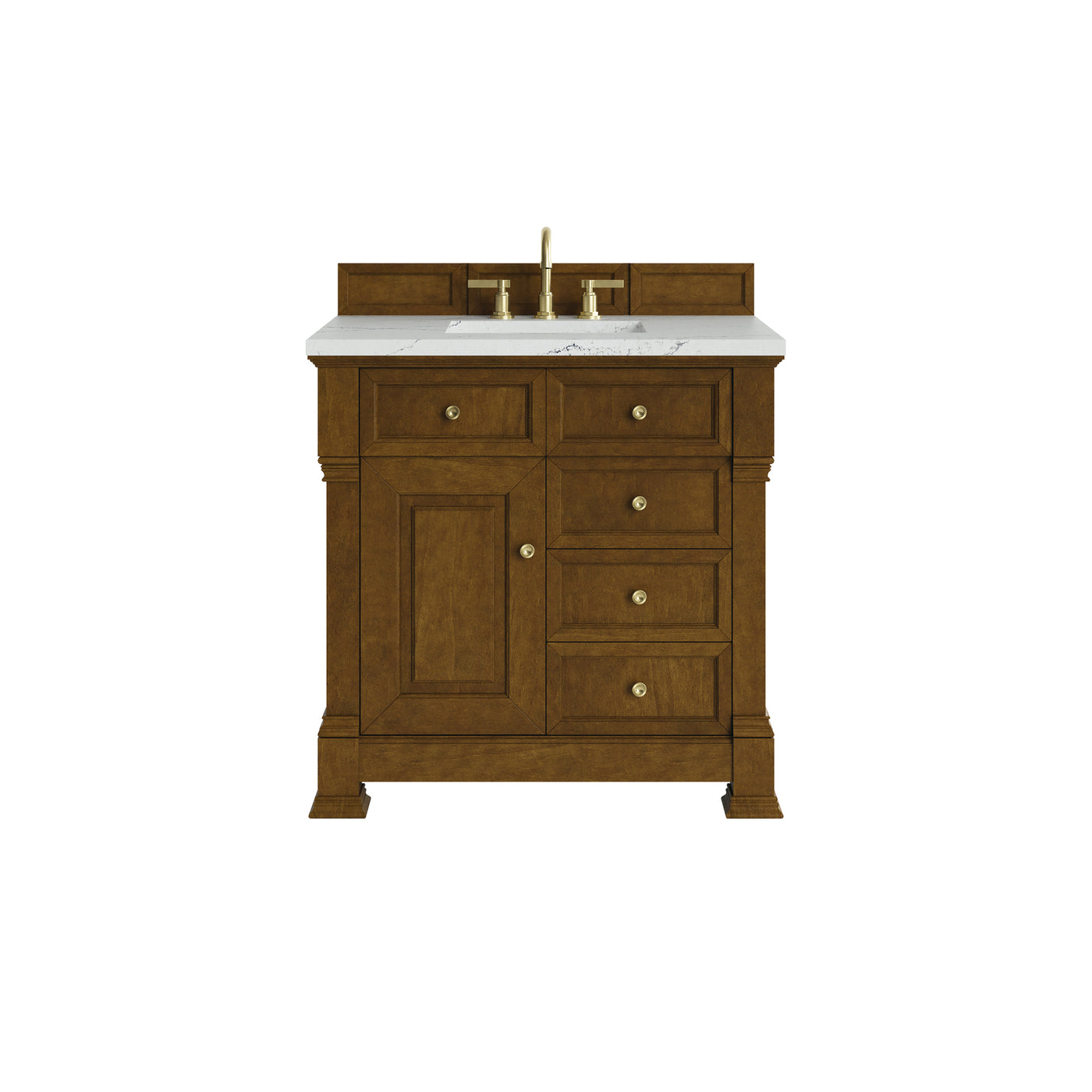 James Martin Brookfield 36" Single Bathroom Vanity, Honey Oak with Ethereal Noctis countertop