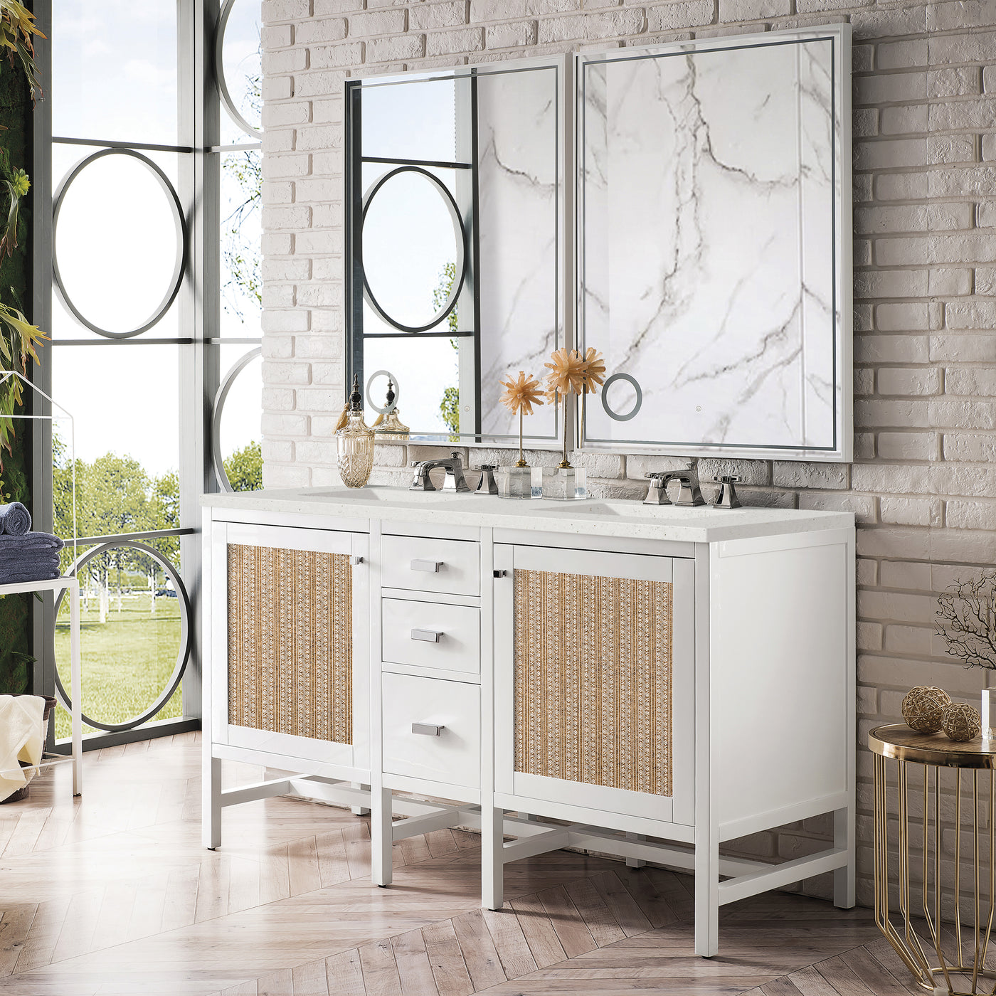 James Martin Addison 60" Double Bathroom Vanity, Glossy White, view 11
