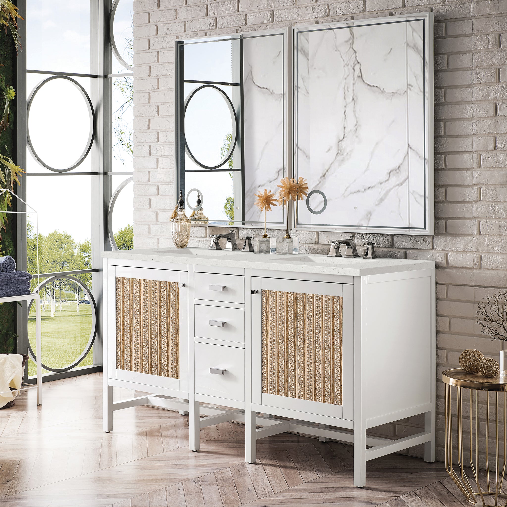James Martin Addison 60" Double Bathroom Vanity, Glossy White, view 11