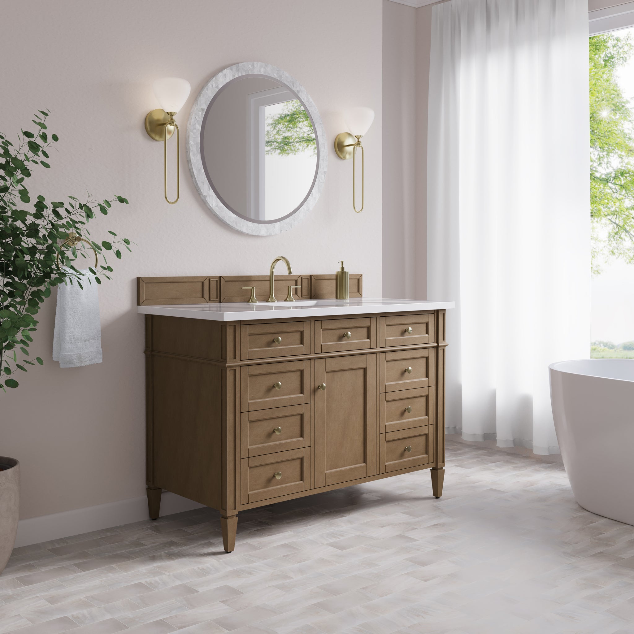 James Martin Brittany 48" Single Bathroom Vanity, Pecan, view 35