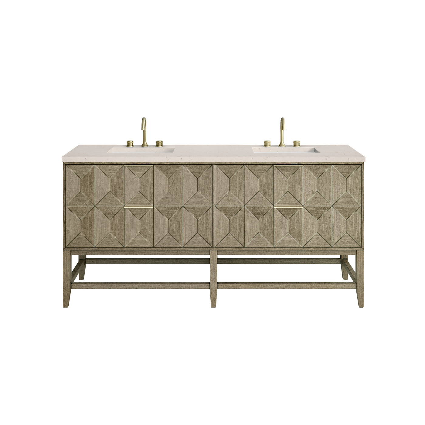 James Martin Emmeline 72" Double Bathroom Vanity, Pebble Oak, view 23