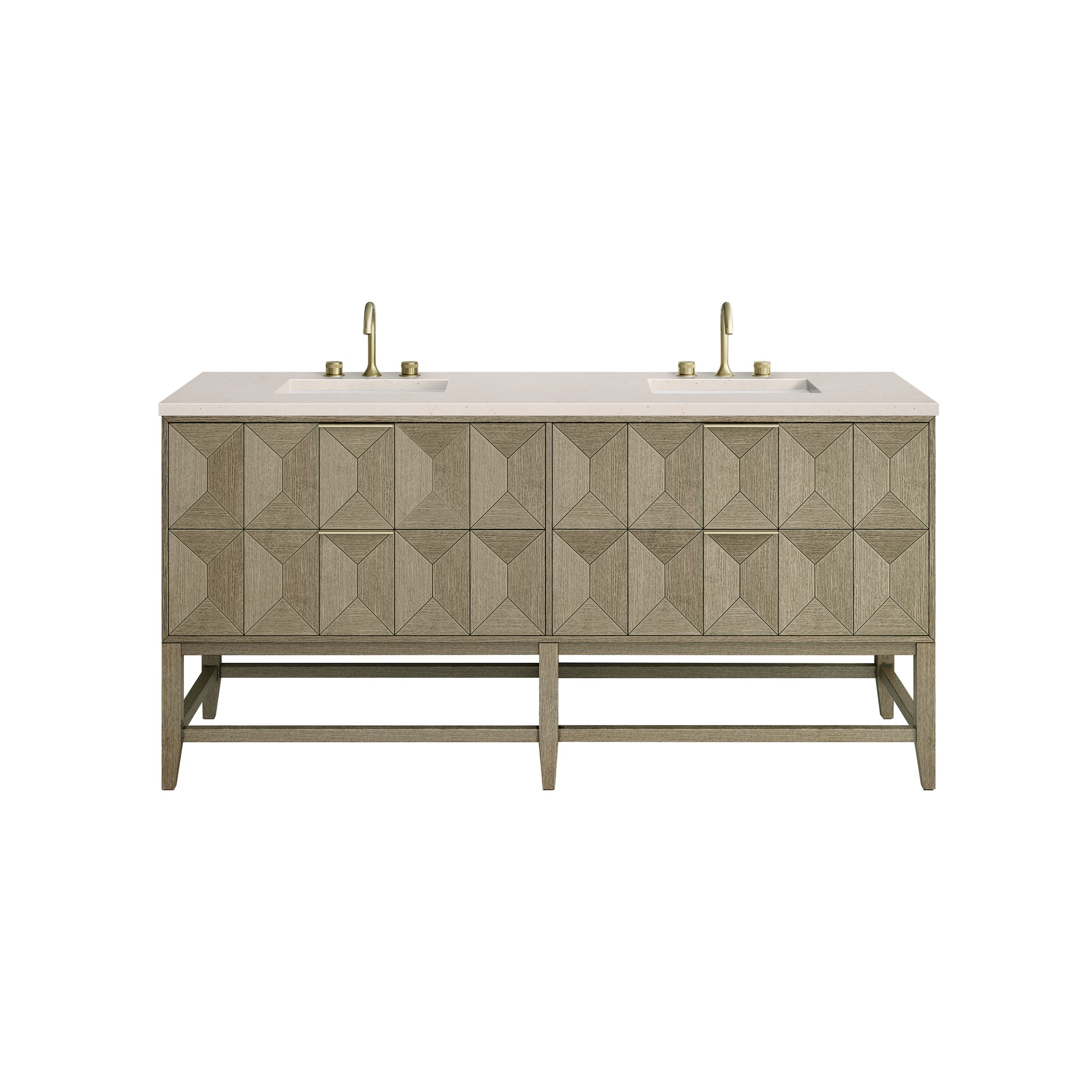 James Martin Emmeline 72" Double Bathroom Vanity, Pebble Oak, view 23