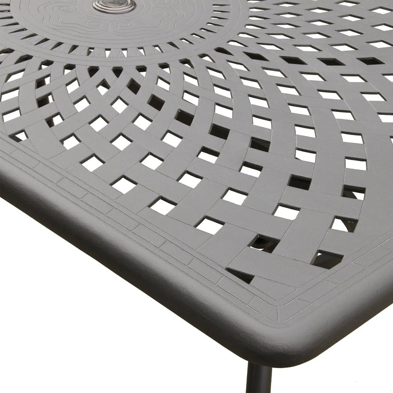 Modern Outdoor Mesh Aluminum Black 67-in Rectangle Patio Dining Table by Sharicks