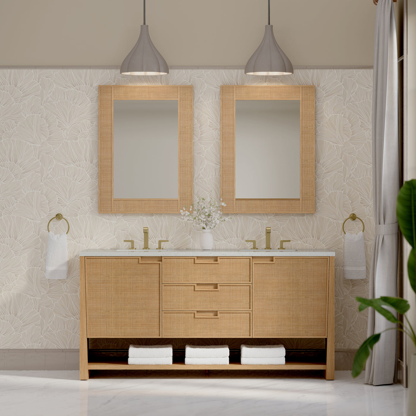 James Martin Solene 72" Double Bathroom Vanity, Seaside Oak, view 28
