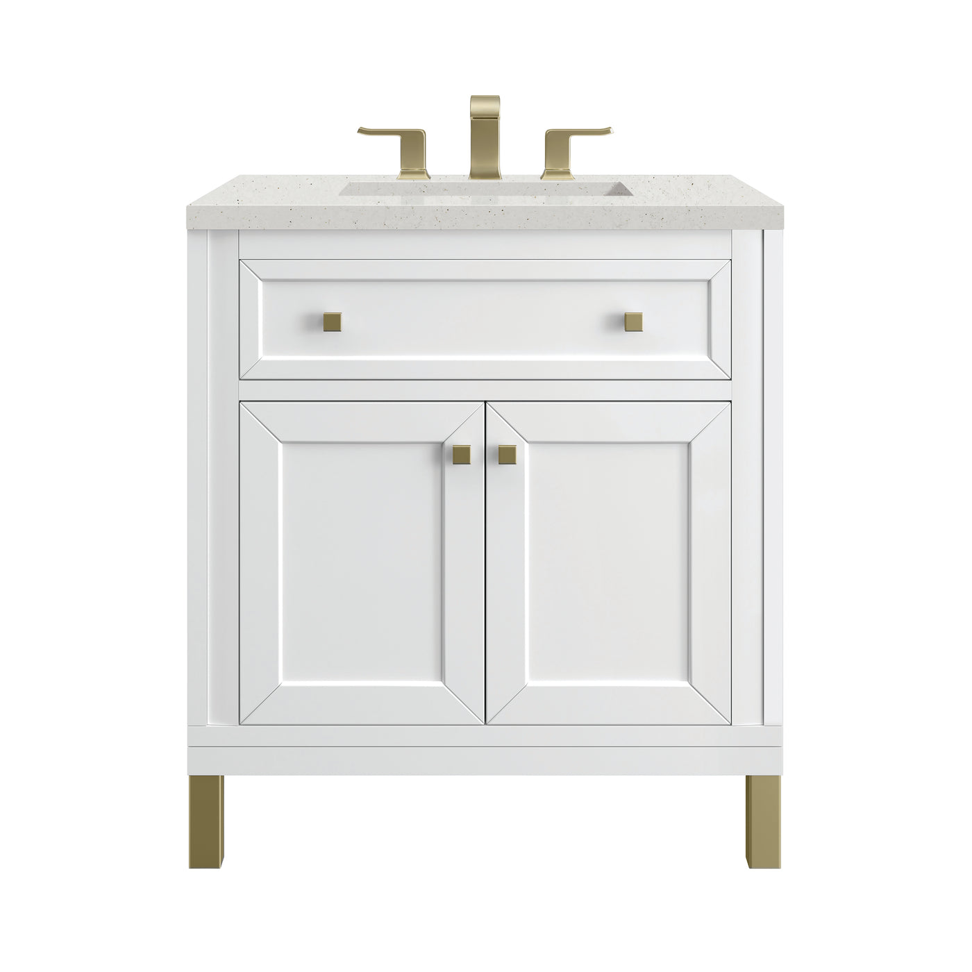 James Martin Chicago 30" Single Bathroom Vanity, Glossy White, view 30