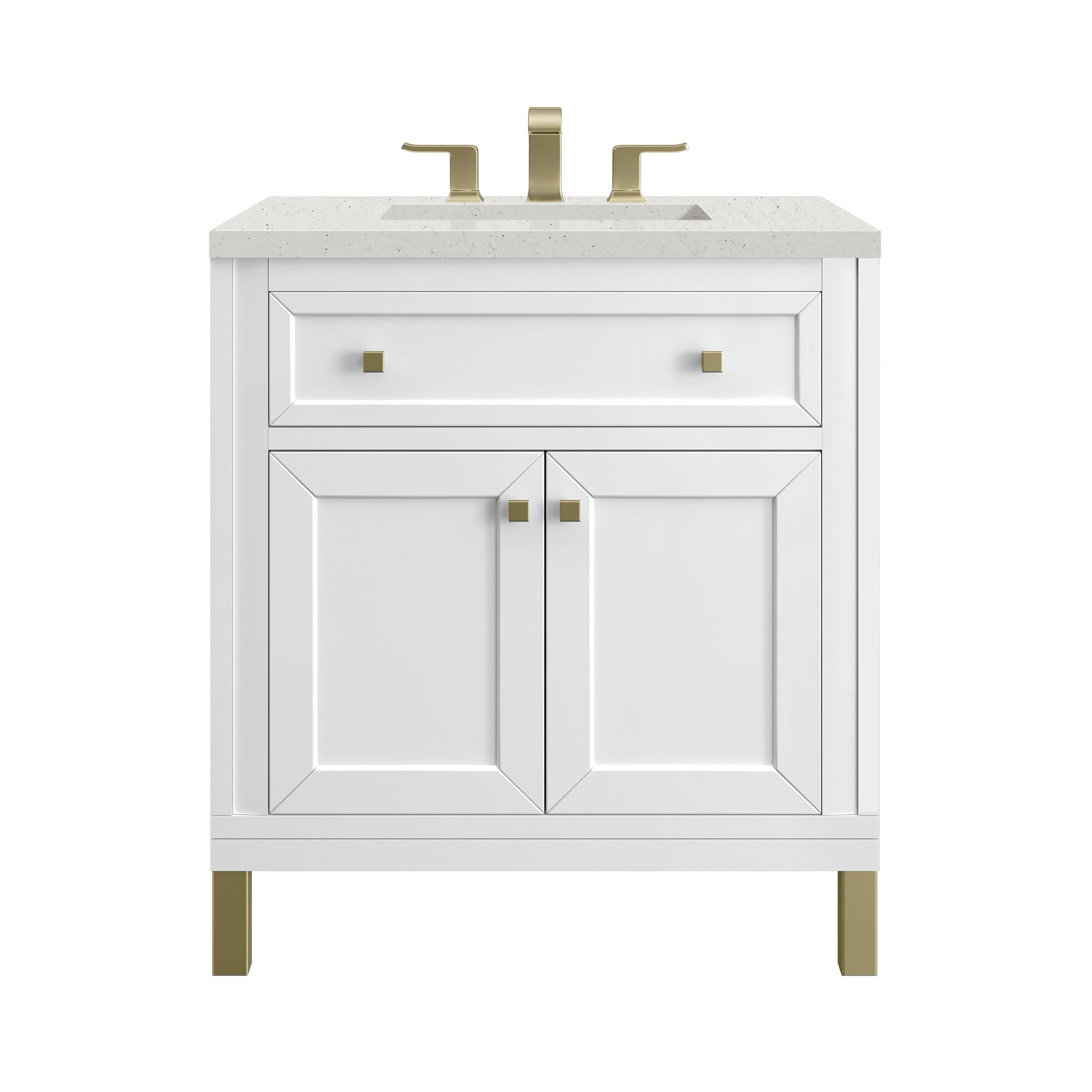 James Martin Chicago 30" Single Bathroom Vanity, Glossy White, view 30