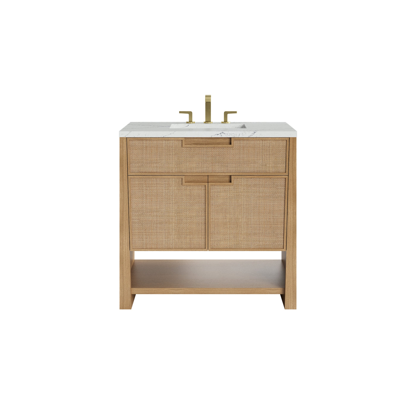 James Martin Solene 36" Single Bathroom Vanity, Seaside Oak with Ethereal Noctis countertop