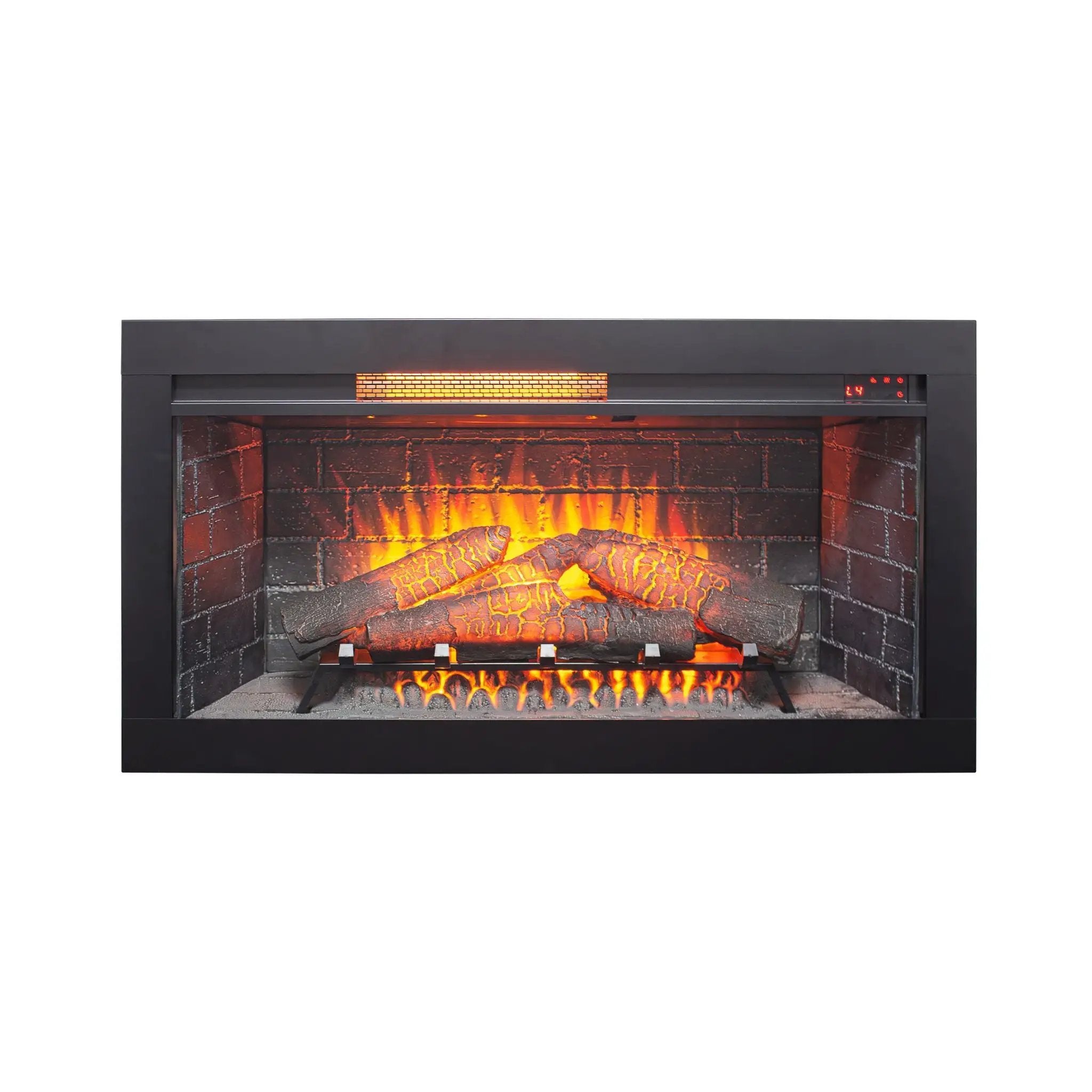Nuvia 36-Inch Electric Antique Black Touch Panel Infrared Fireplace Insert With Removable Trim Kit (SAK84610) by SAKSBY WHOLESALE