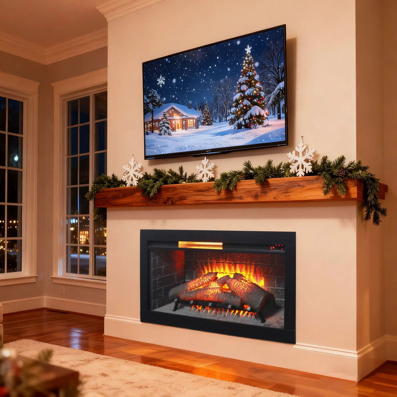 Nuvia 36-Inch Electric Antique Black Touch Panel Infrared Fireplace Insert With Removable Trim Kit (SAK84610) by SAKSBY WHOLESALE