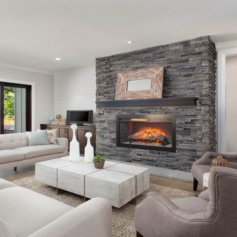 Nuvia 36-Inch Electric Antique Black Touch Panel Infrared Fireplace Insert With Removable Trim Kit (SAK84610) by SAKSBY WHOLESALE