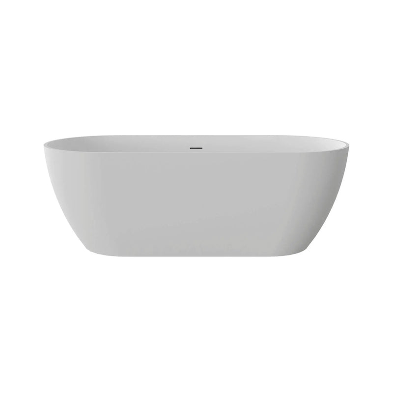 Nuvia 59-Inch Luxury Solid Surface Matte White Freestanding Soaking Tub (SAK95320) by SAKSBY WHOLESALE