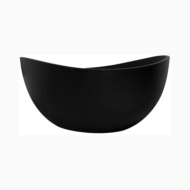 Nuvia 63-Inch Modern Freestanding Single-Piece Matte Black Finish Stone Resin Bathtub (SAK69041) by SAKSBY WHOLESALE