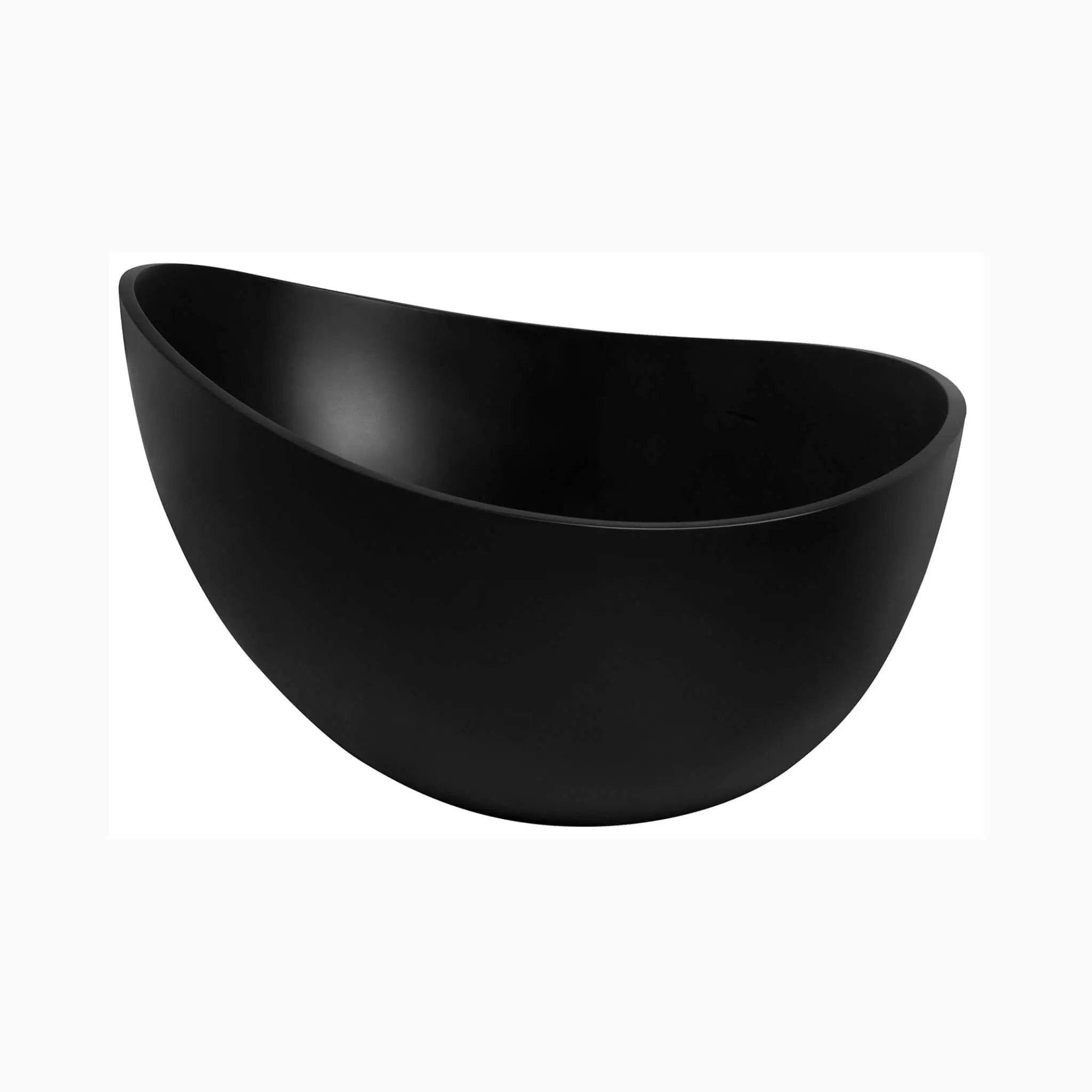 Nuvia 63-Inch Modern Freestanding Single-Piece Matte Black Finish Stone Resin Bathtub (SAK69041) by SAKSBY WHOLESALE