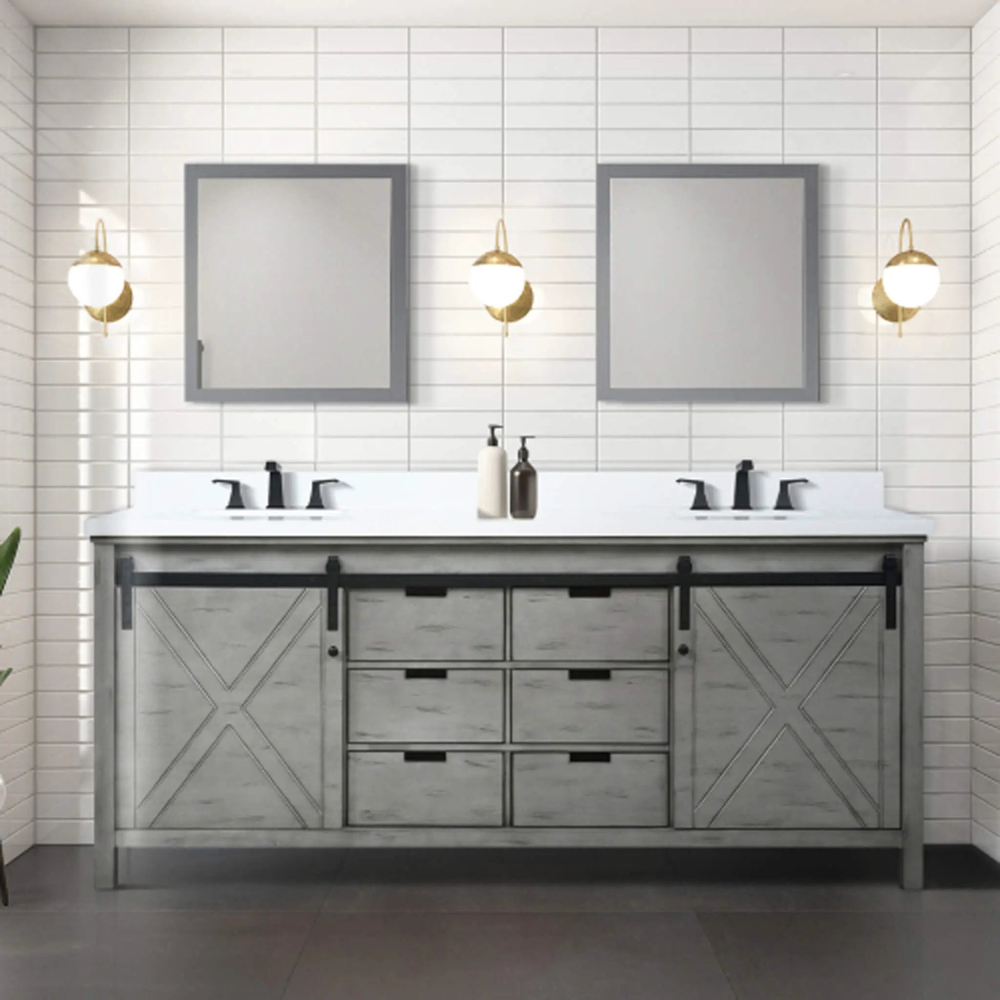 Nuvia 80-Inch Fully Assembled Double Bath Vanity With Soft Close Cabinets [No Countertop] (SAK53904) by SAKSBY WHOLESALE