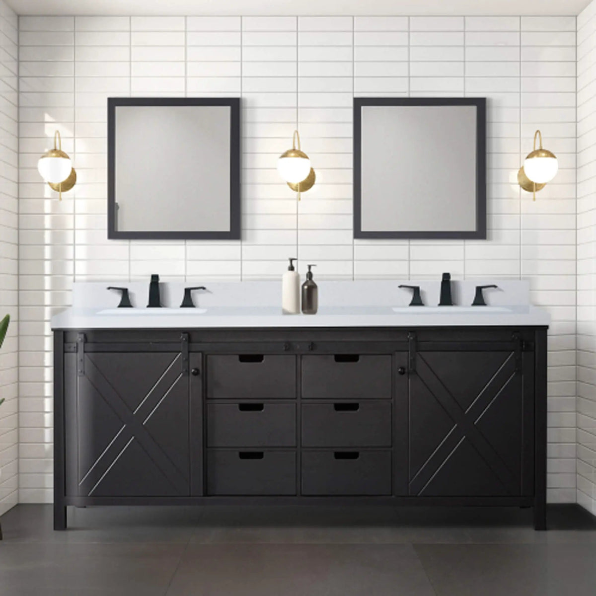 Nuvia 80-Inch Fully Assembled Double Bath Vanity With Soft Close Cabinets [No Countertop] (SAK53904) by SAKSBY WHOLESALE