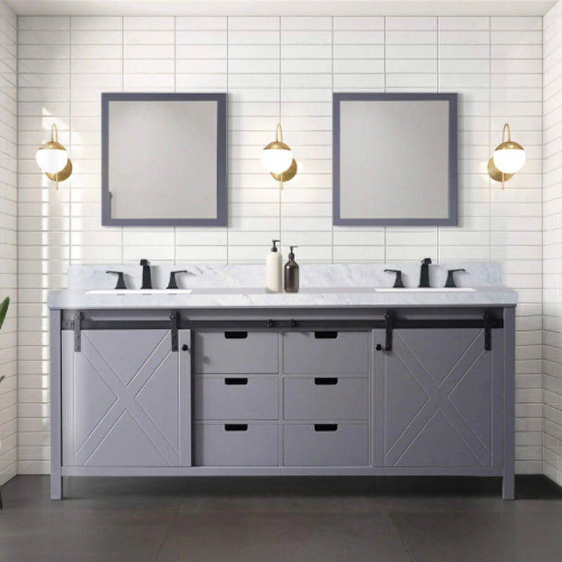 Nuvia 80-Inch Fully Assembled Double Bath Vanity With Soft Close Cabinets [No Countertop] (SAK53904) by SAKSBY WHOLESALE