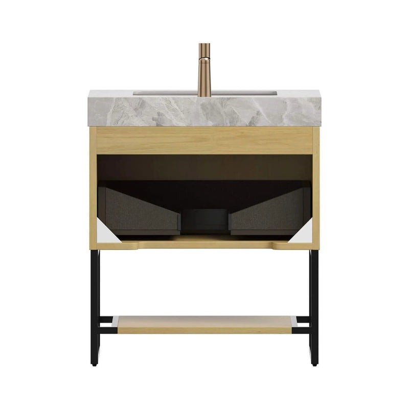 Luxury 30-Inch Corolla Oak Freestanding Bathroom Vanity With Sink And Storage (SAK79352) by SAKSBY WHOLESALE