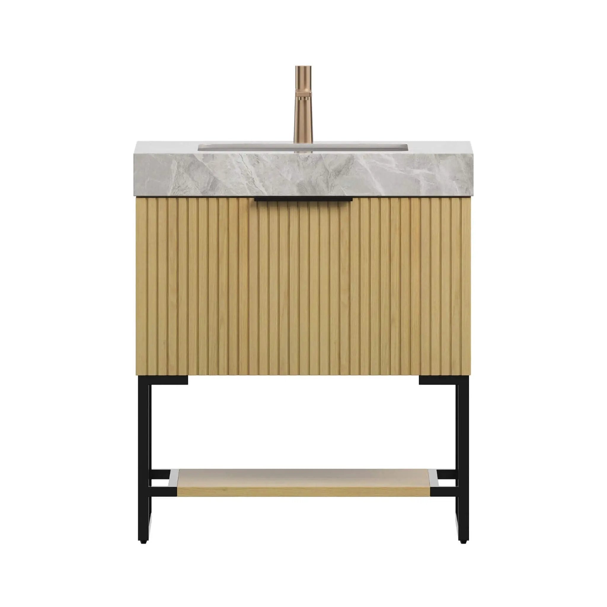 Luxury 30-Inch Corolla Oak Freestanding Bathroom Vanity With Sink And Storage (SAK79352) by SAKSBY WHOLESALE