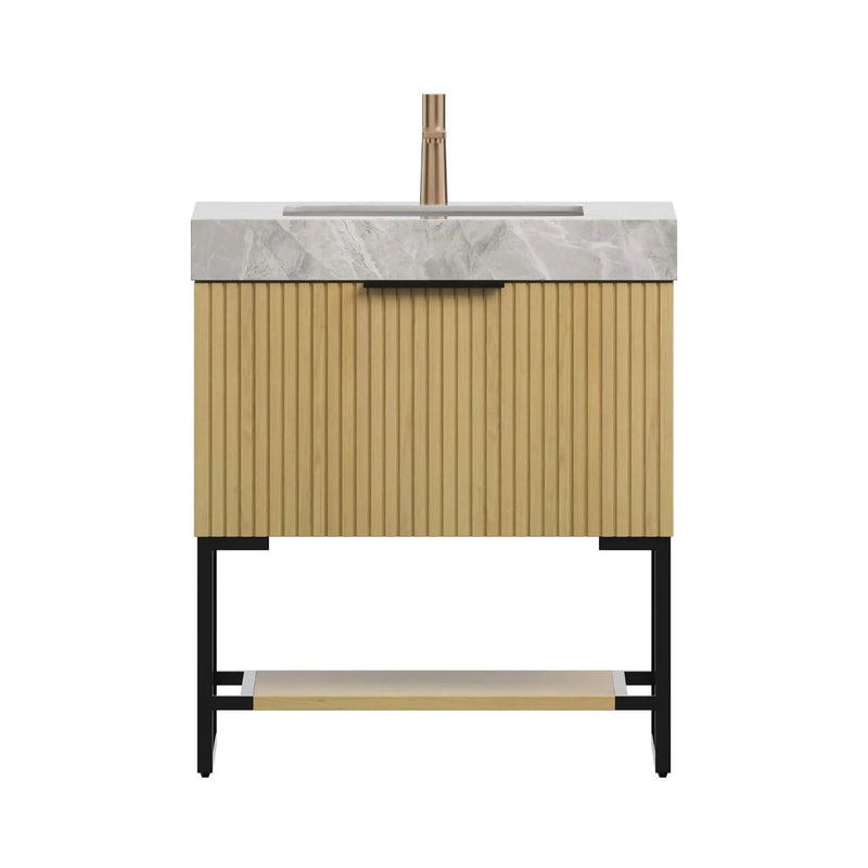 Luxury 30-Inch Corolla Oak Freestanding Bathroom Vanity With Sink And Storage (SAK79352) by SAKSBY WHOLESALE