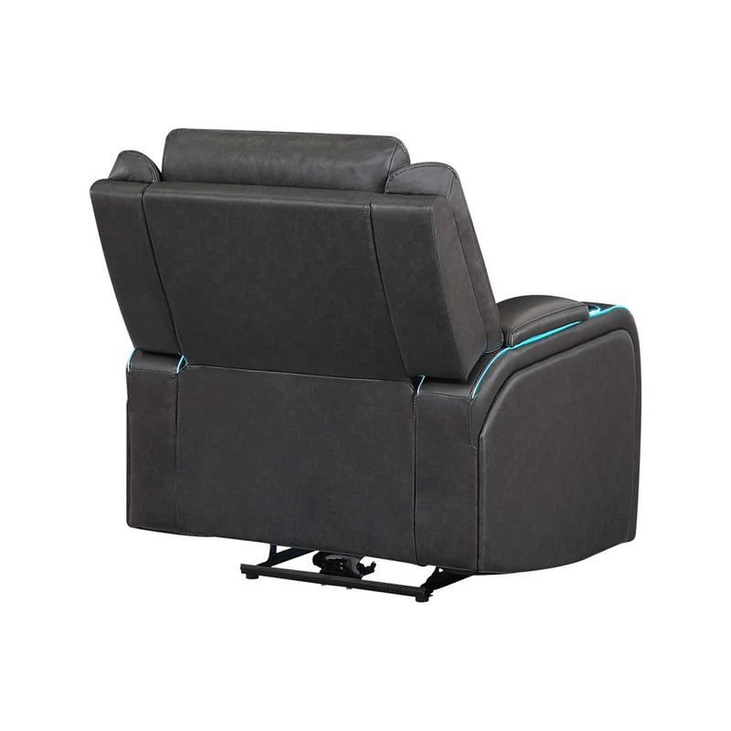 Nuvia Luxury Charcoal Upholstered Power Recliner Armchair With LED Lights (SAK16429) by SAKSBY WHOLESALE