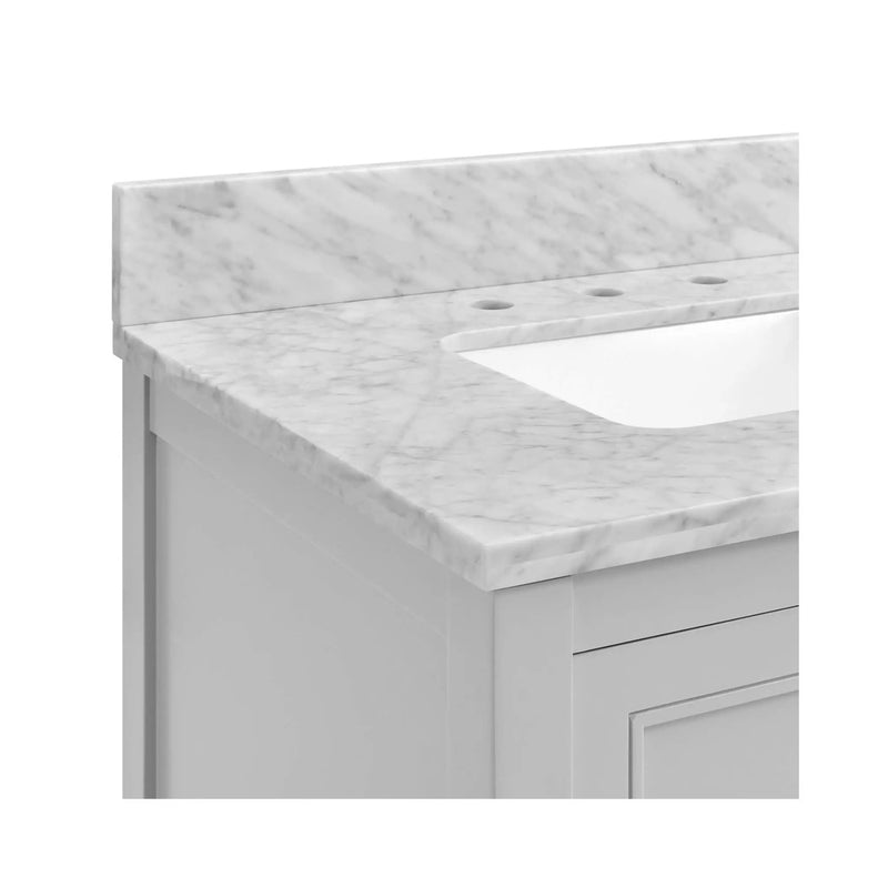 Nuvia Premium 60-Inch Freestanding Double Sink Bathroom Vanity With Carrara Marble Top (SAK51829) by SAKSBY WHOLESALE