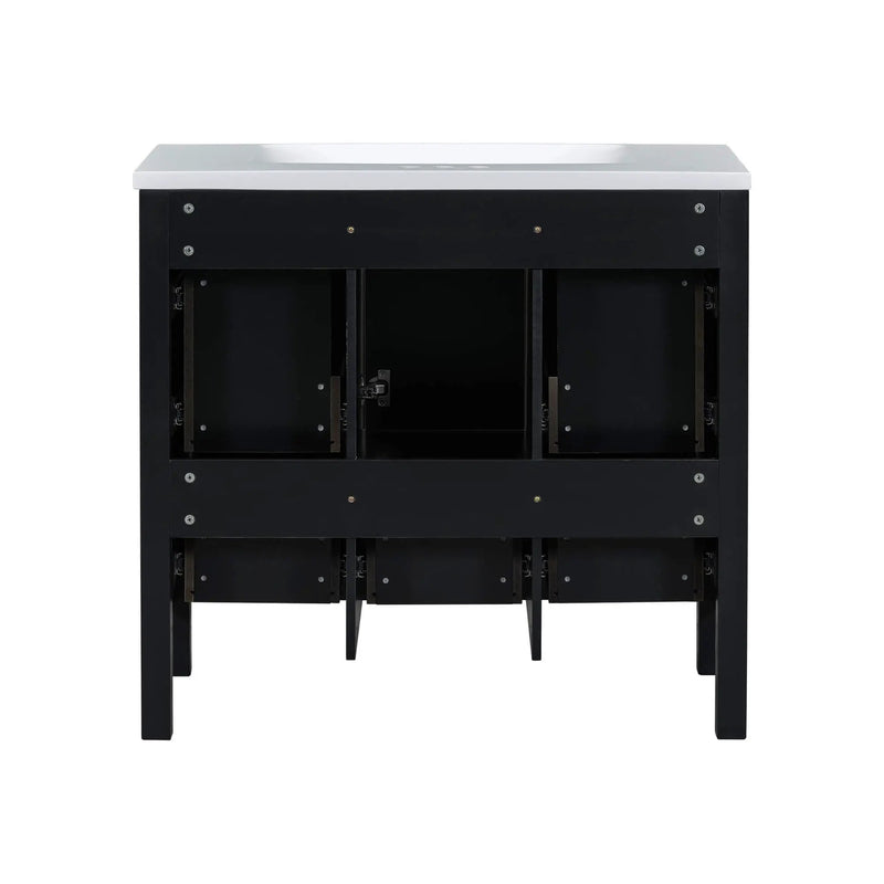 Nuvia Premium 72-Inch Bathroom Vanity Set With Resin Sink And Soft-Close Drawers [Faucet Not Included] (SAK62749) by SAKSBY WHOLESALE