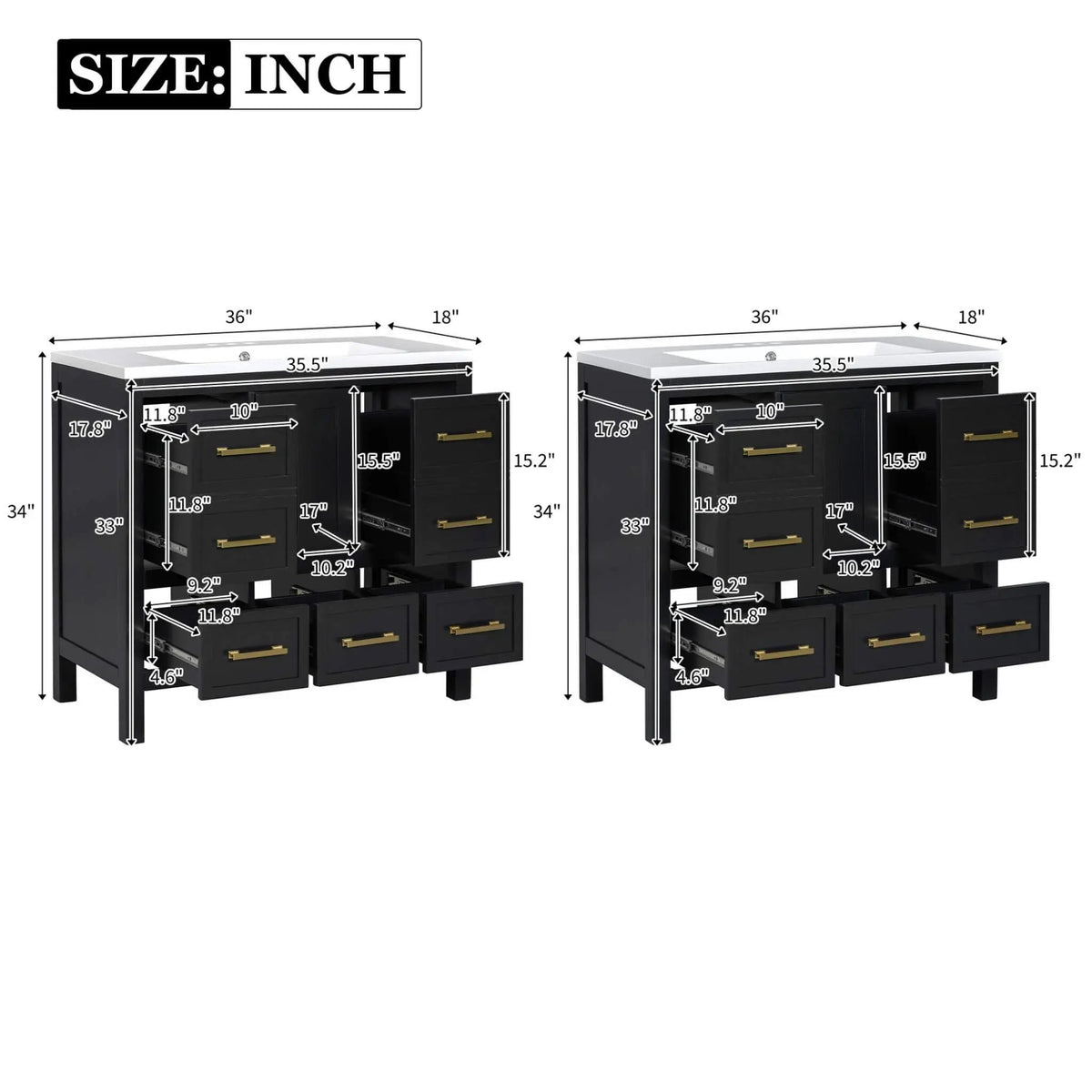 Nuvia Premium 72-Inch Bathroom Vanity Set With Resin Sink And Soft-Close Drawers [Faucet Not Included] (SAK62749) by SAKSBY WHOLESALE