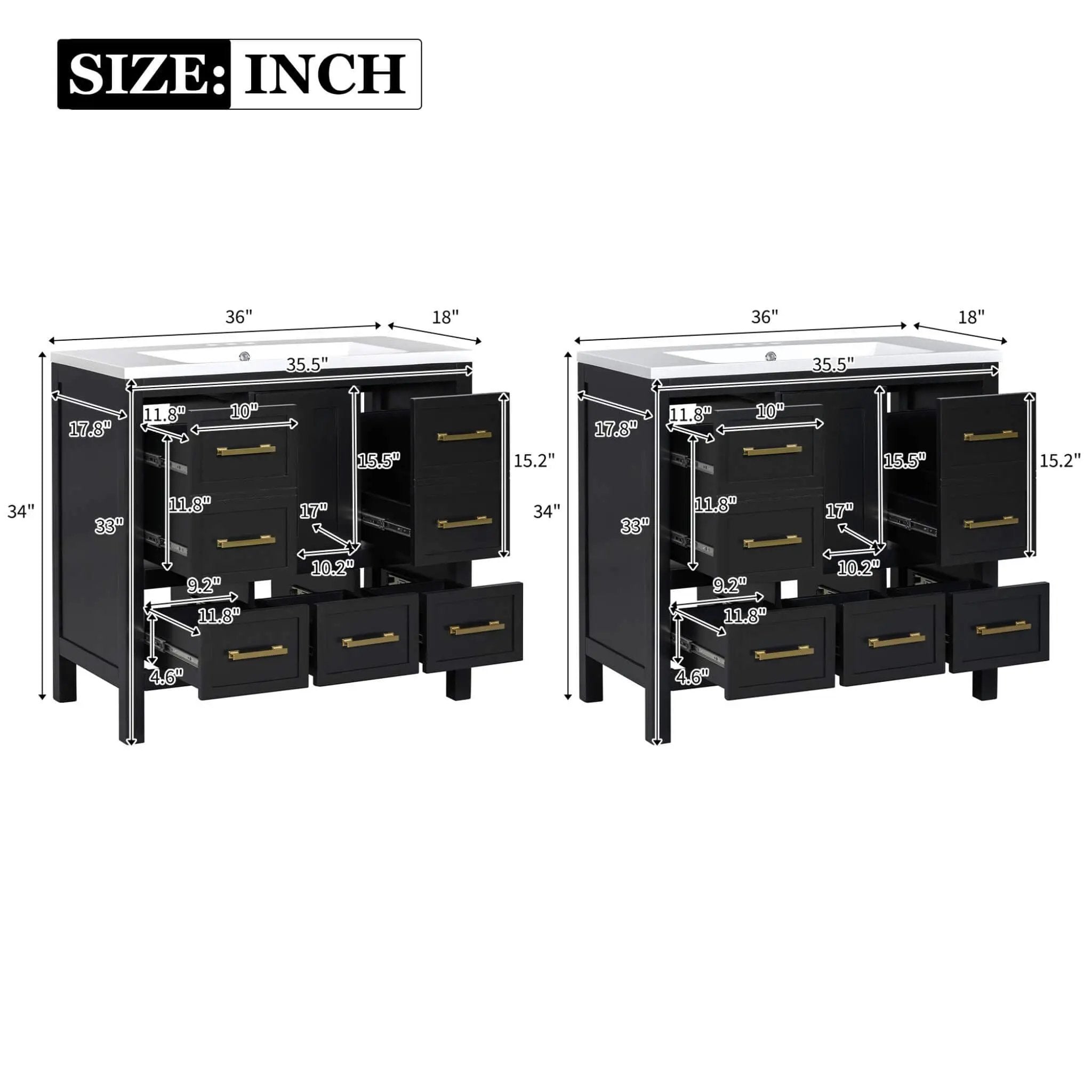 Nuvia Premium 72-Inch Bathroom Vanity Set With Resin Sink And Soft-Close Drawers [Faucet Not Included] (SAK62749) by SAKSBY WHOLESALE