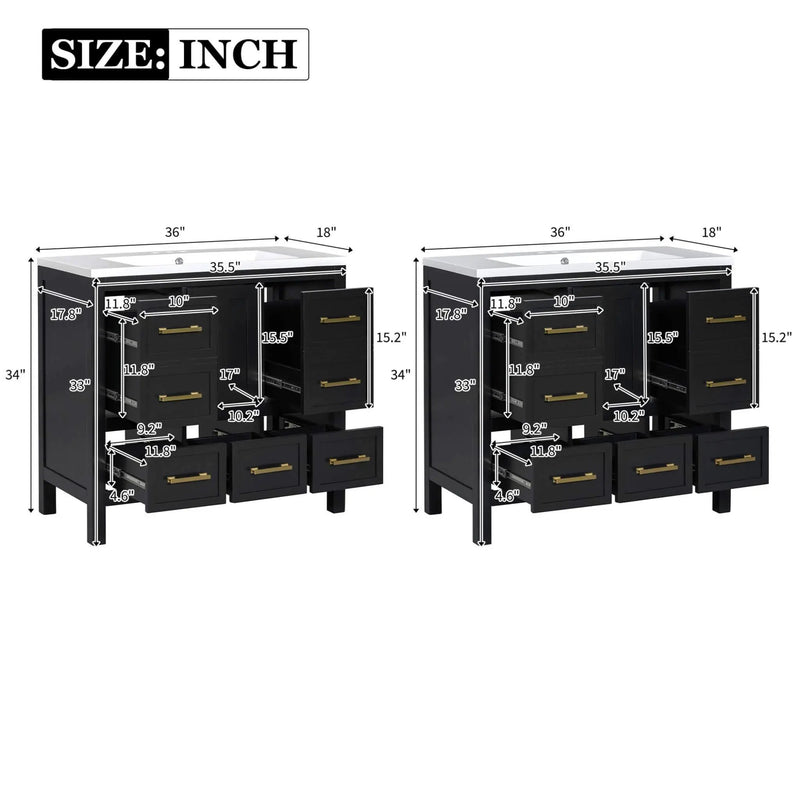 Nuvia Premium 72-Inch Bathroom Vanity Set With Resin Sink And Soft-Close Drawers [Faucet Not Included] (SAK62749) by SAKSBY WHOLESALE