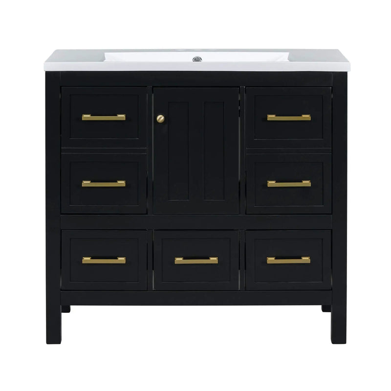 Nuvia Premium 72-Inch Bathroom Vanity Set With Resin Sink And Soft-Close Drawers [Faucet Not Included] (SAK62749) by SAKSBY WHOLESALE