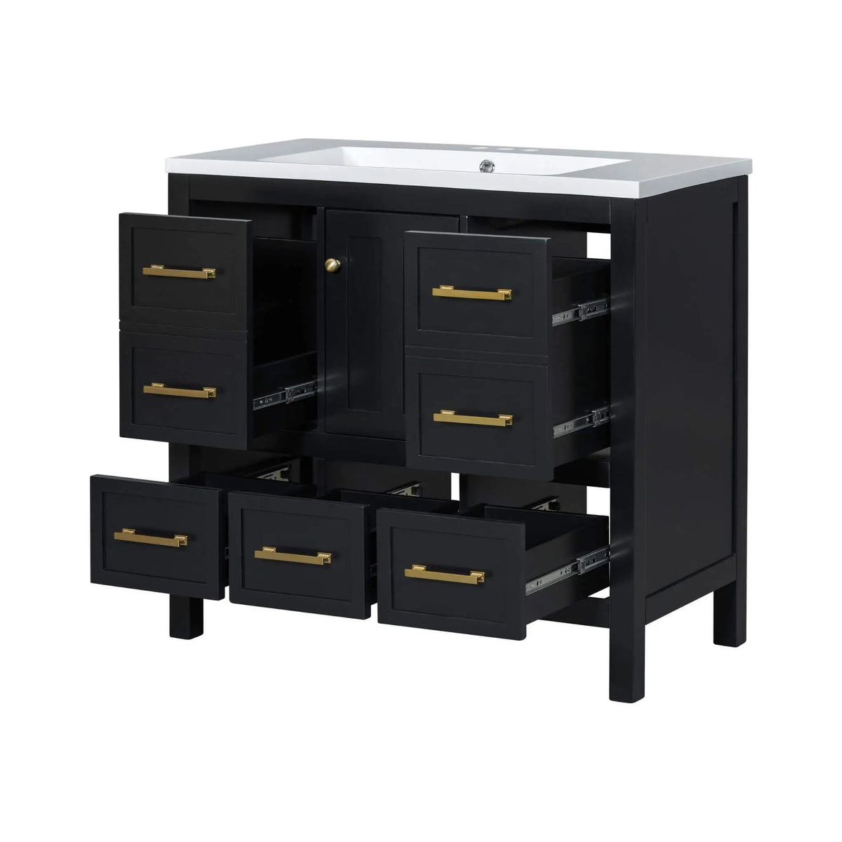 Nuvia Premium 72-Inch Bathroom Vanity Set With Resin Sink And Soft-Close Drawers [Faucet Not Included] (SAK62749) by SAKSBY WHOLESALE