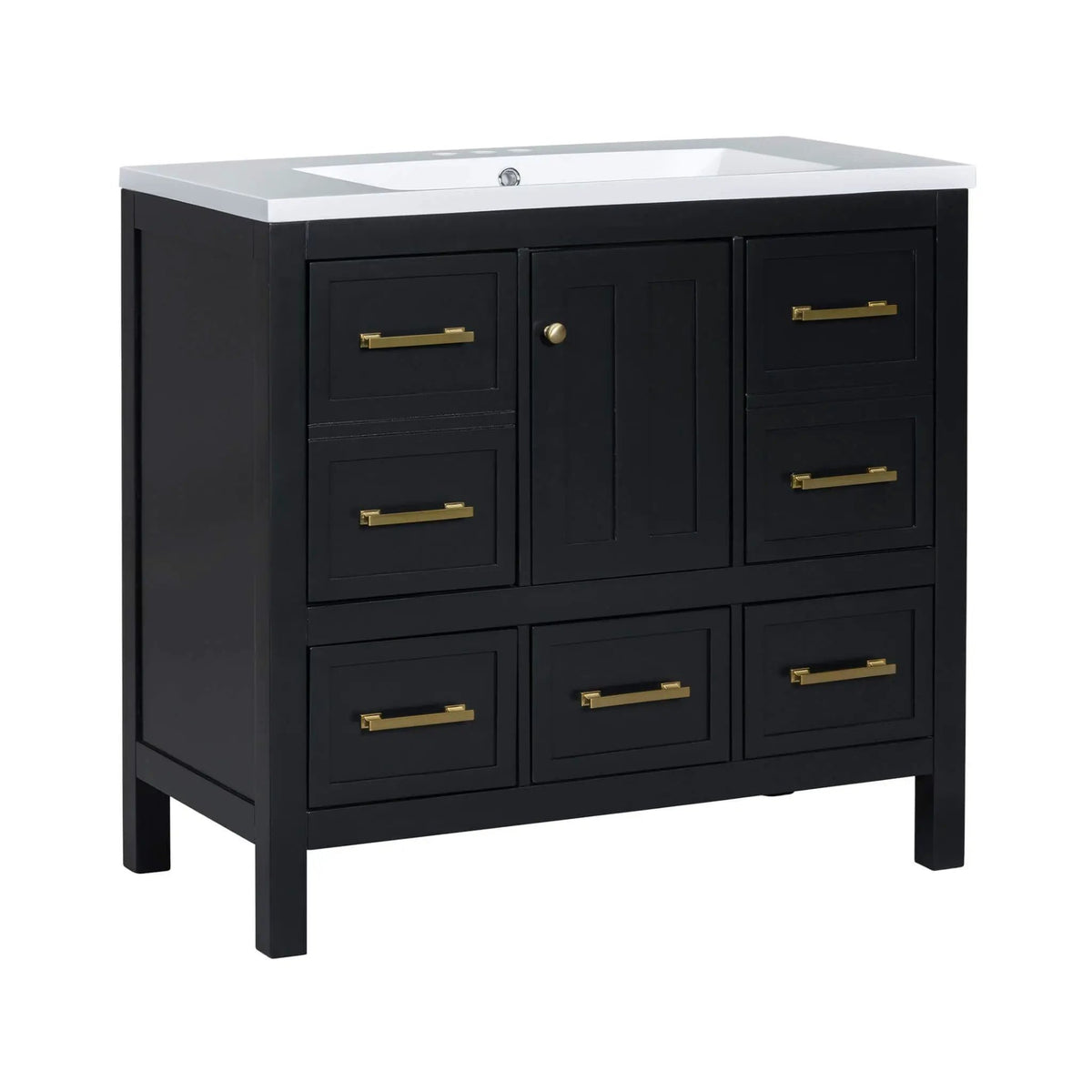 Nuvia Premium 72-Inch Bathroom Vanity Set With Resin Sink And Soft-Close Drawers [Faucet Not Included] (SAK62749) by SAKSBY WHOLESALE