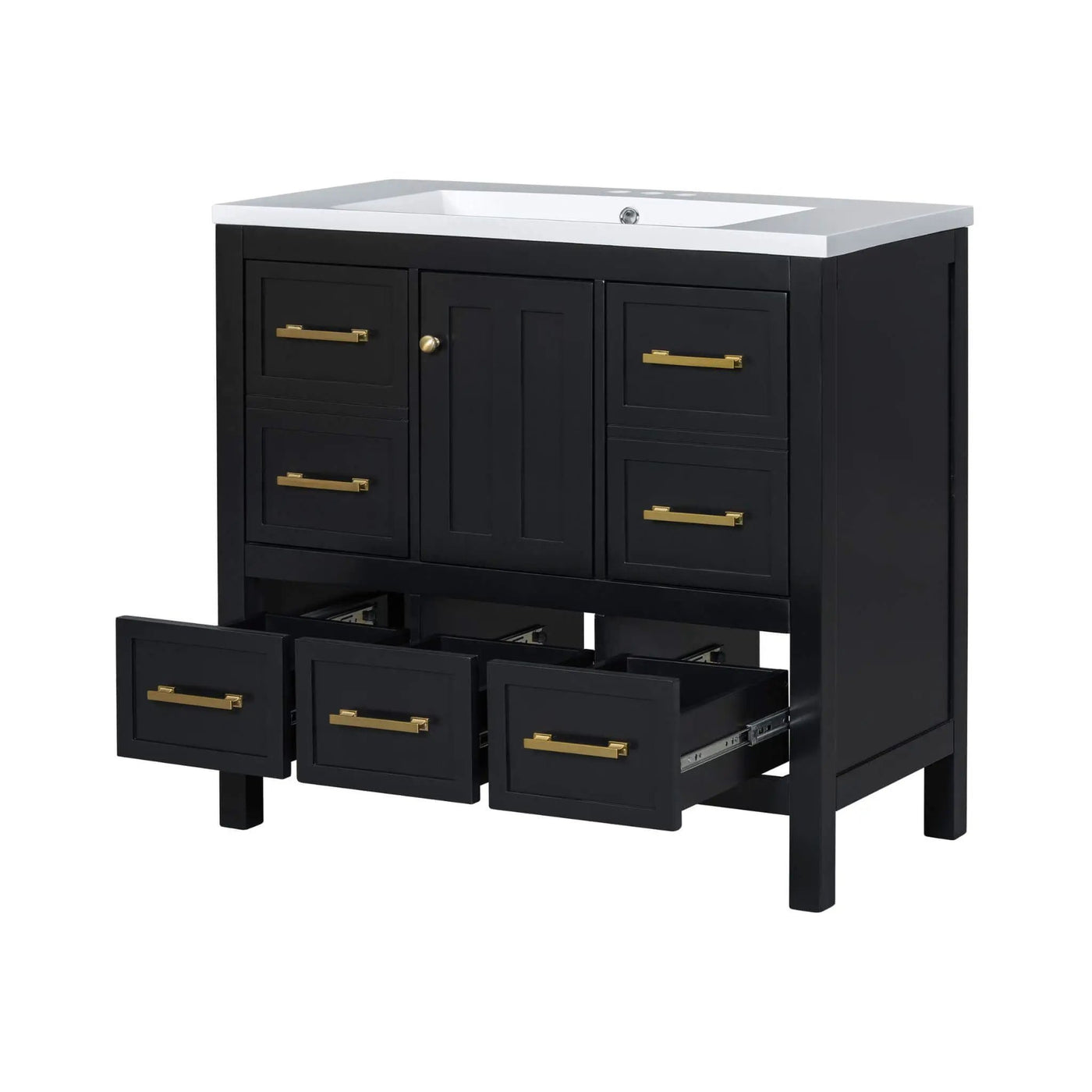 Nuvia Premium 72-Inch Bathroom Vanity Set With Resin Sink And Soft-Close Drawers [Faucet Not Included] (SAK62749) by SAKSBY WHOLESALE