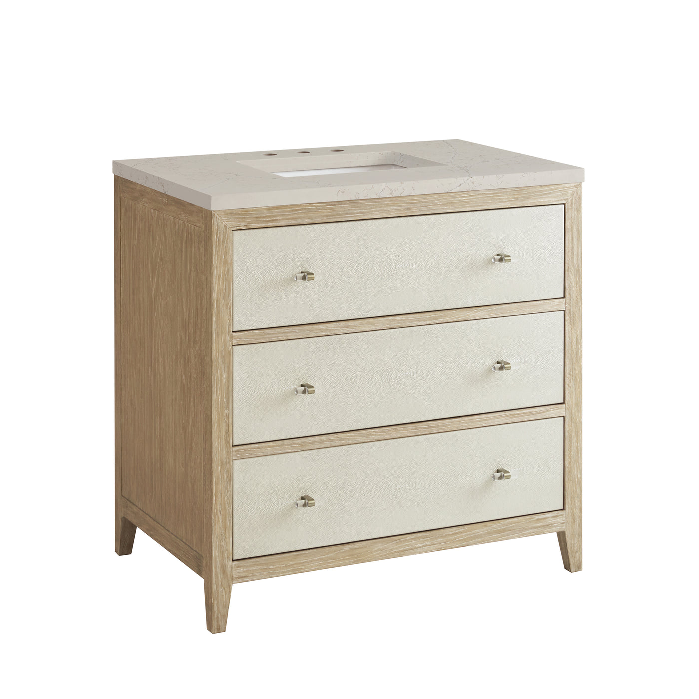 James Martin Celeste 36" Single Bathroom Vanity, Sunwashed Oak with Embossed Shagreen Drawer Fronts, view 38