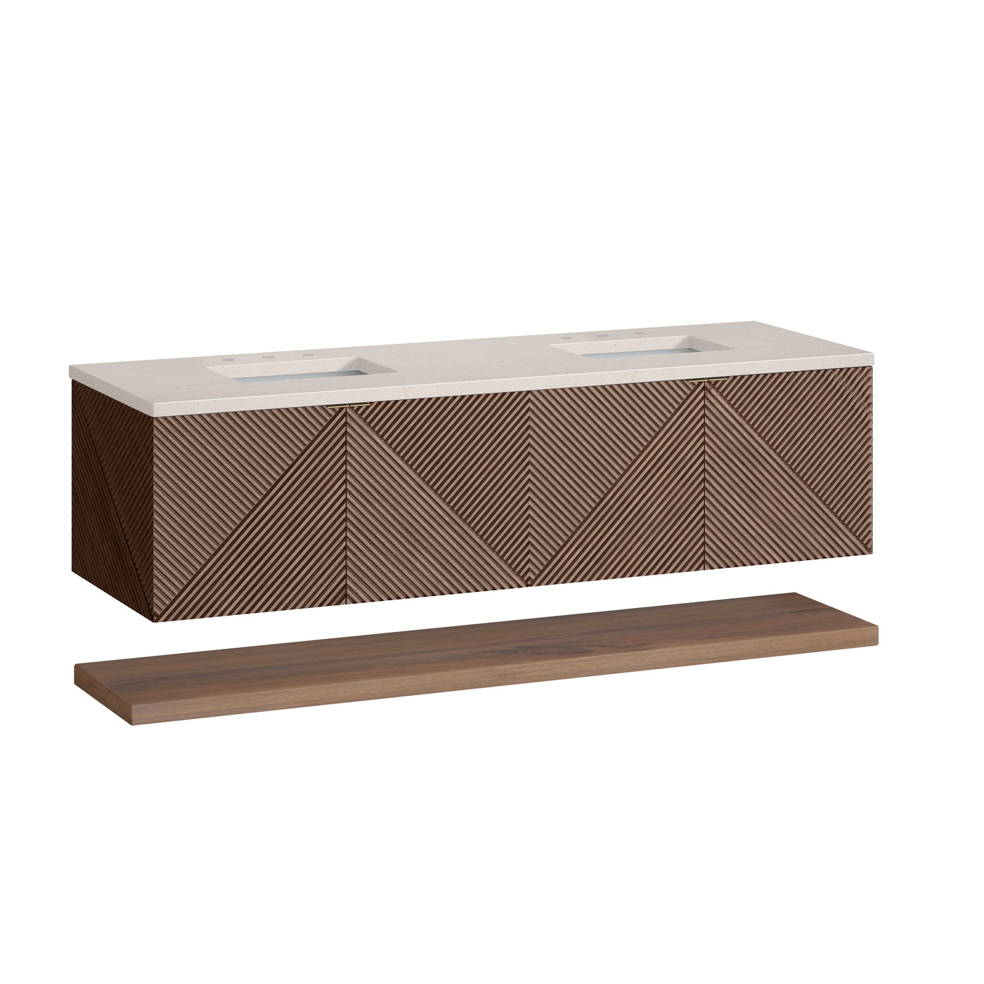 James Martin Marcello 72" Floating Double Bathroom Vanity, Chestnut, view 28